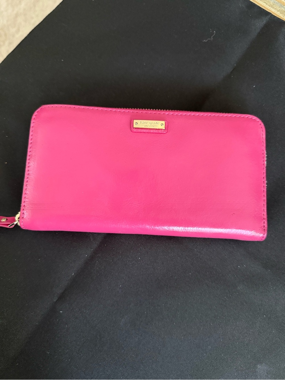 kate spade Bright Pink Zip-Around Leather Wallet with Gold hardware - Picture 8 of 11
